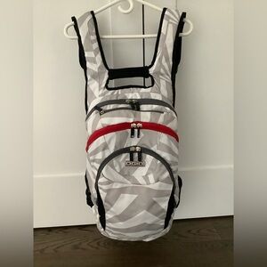 OGIO Black and White Men's Backpack with Red Trim